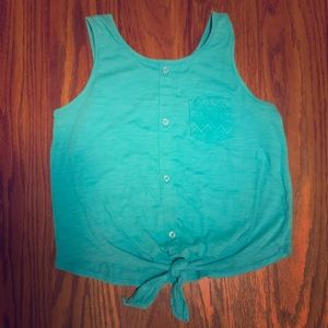 Front tie tank top
